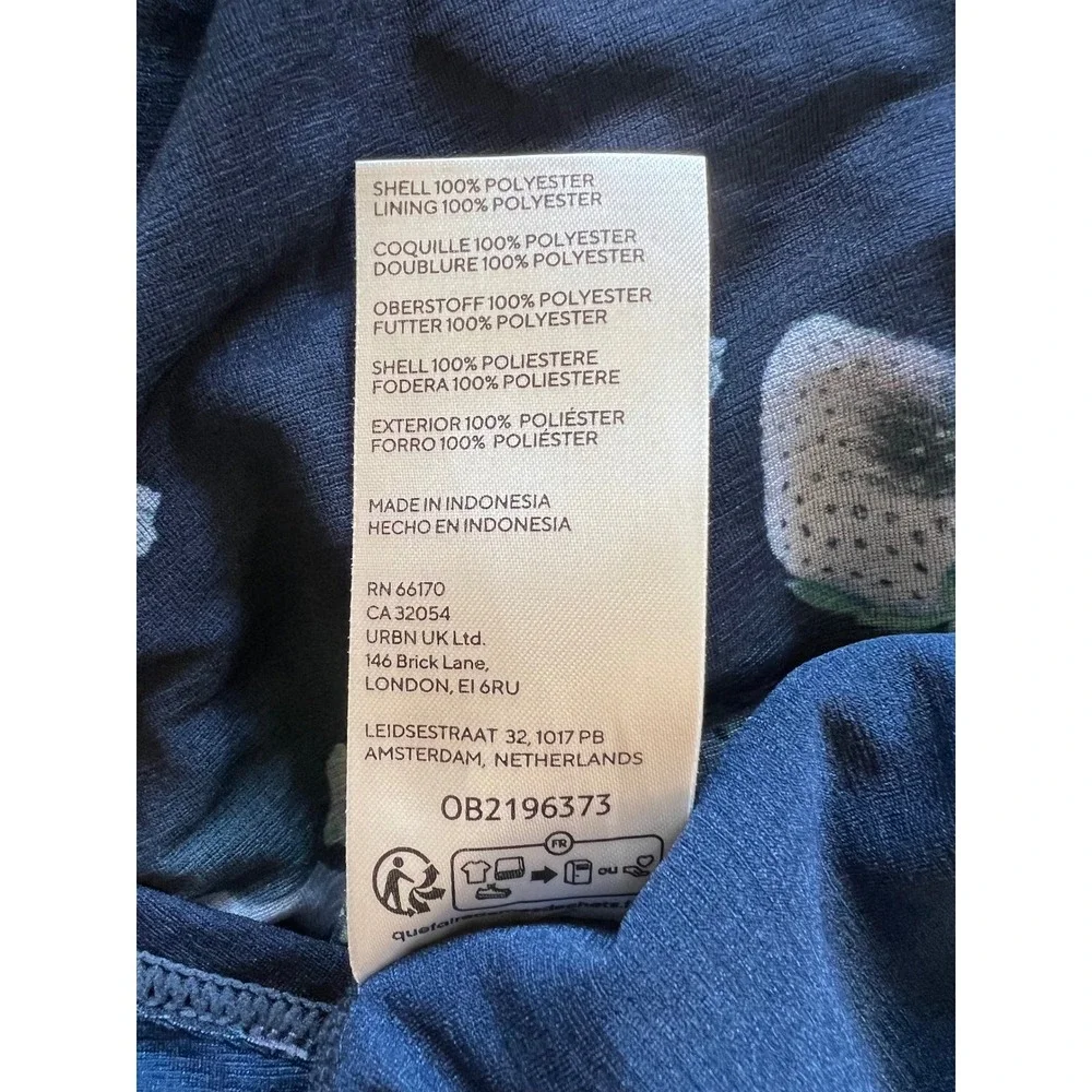 Free People Navy Home Grown Cardi Floral Strawberry Mesh Button-Front XS Top